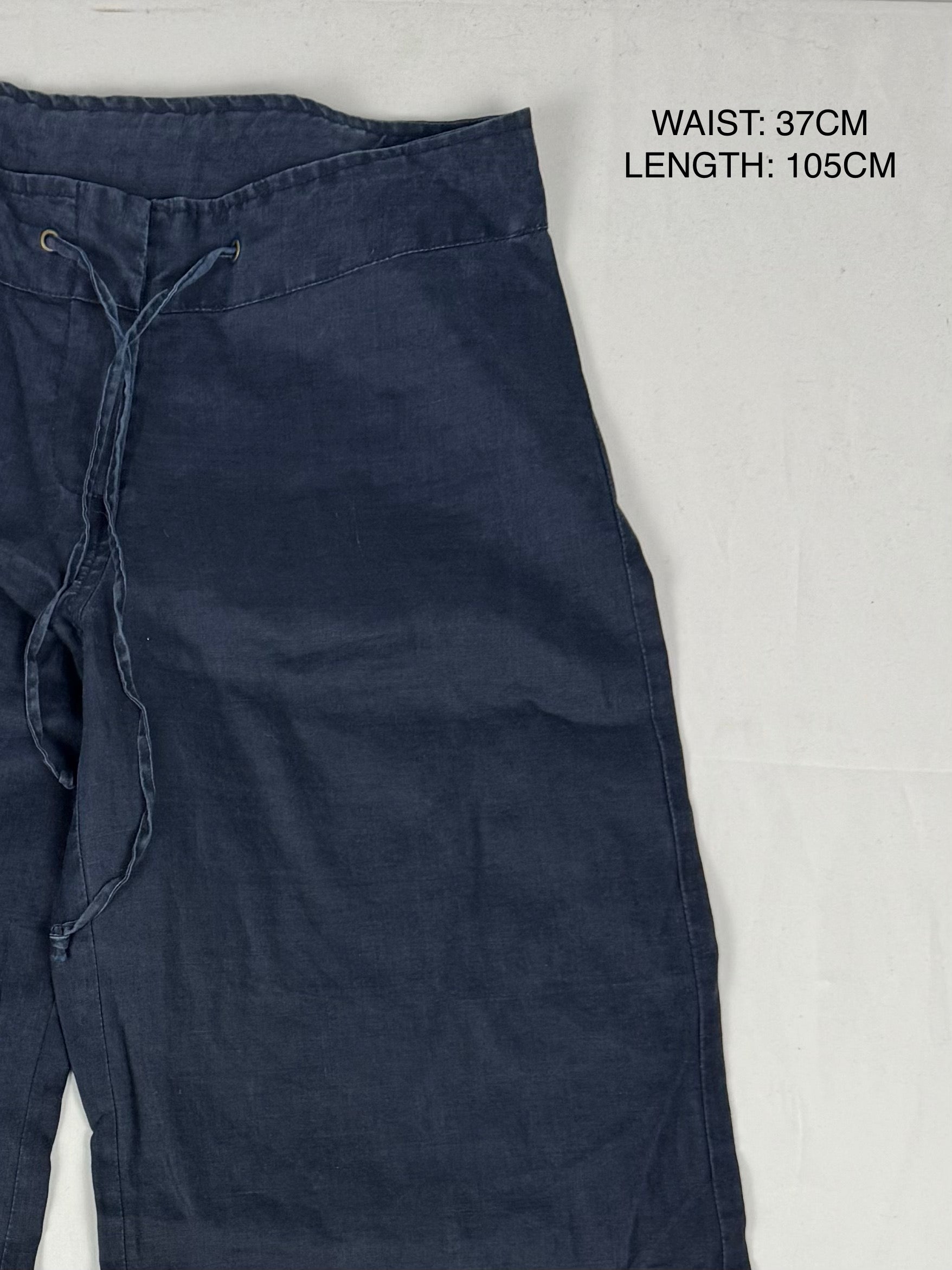 Navy low rise baggy pants (S)