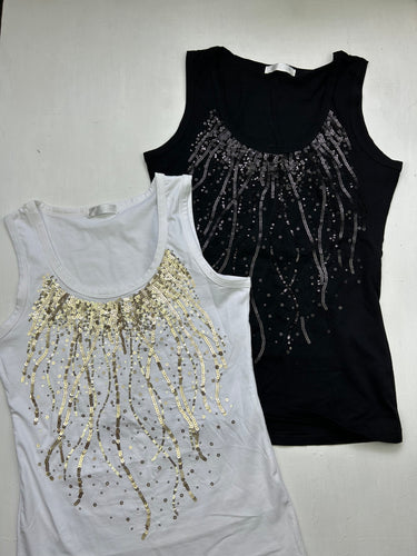 Rhinestones tight tank top (S/M)