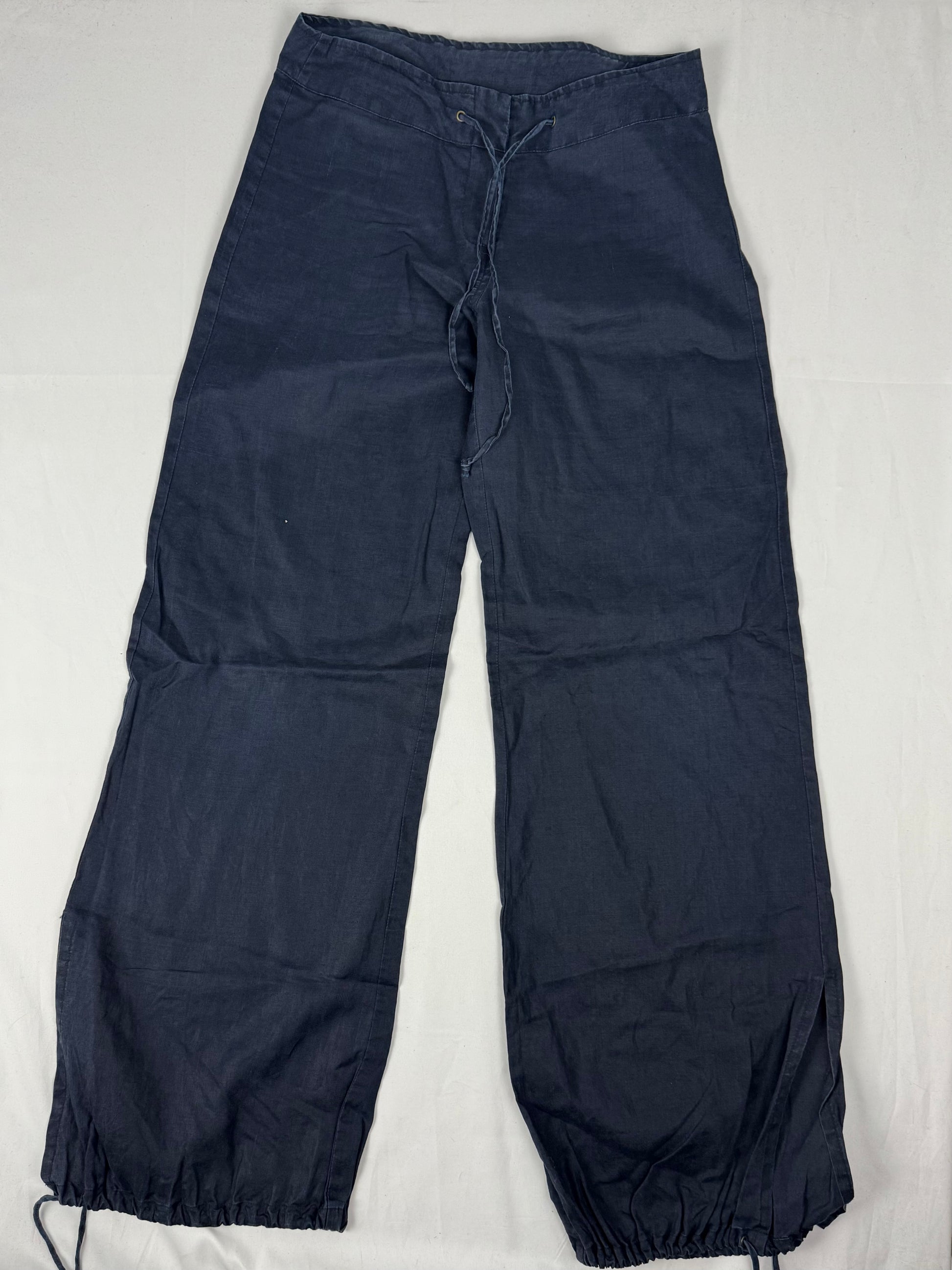 Navy low rise baggy pants (S)