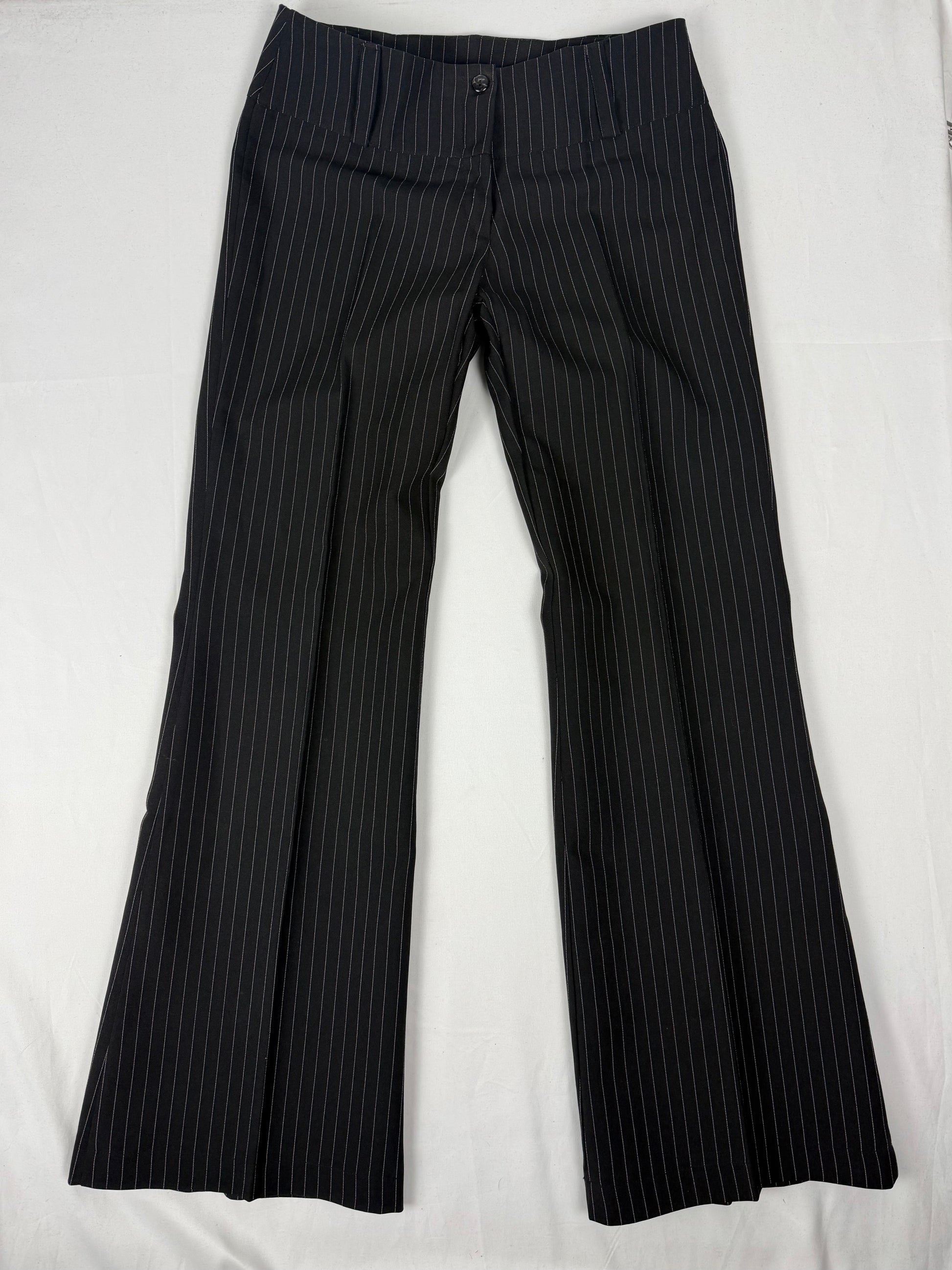 Black low rise office flare pants (S)