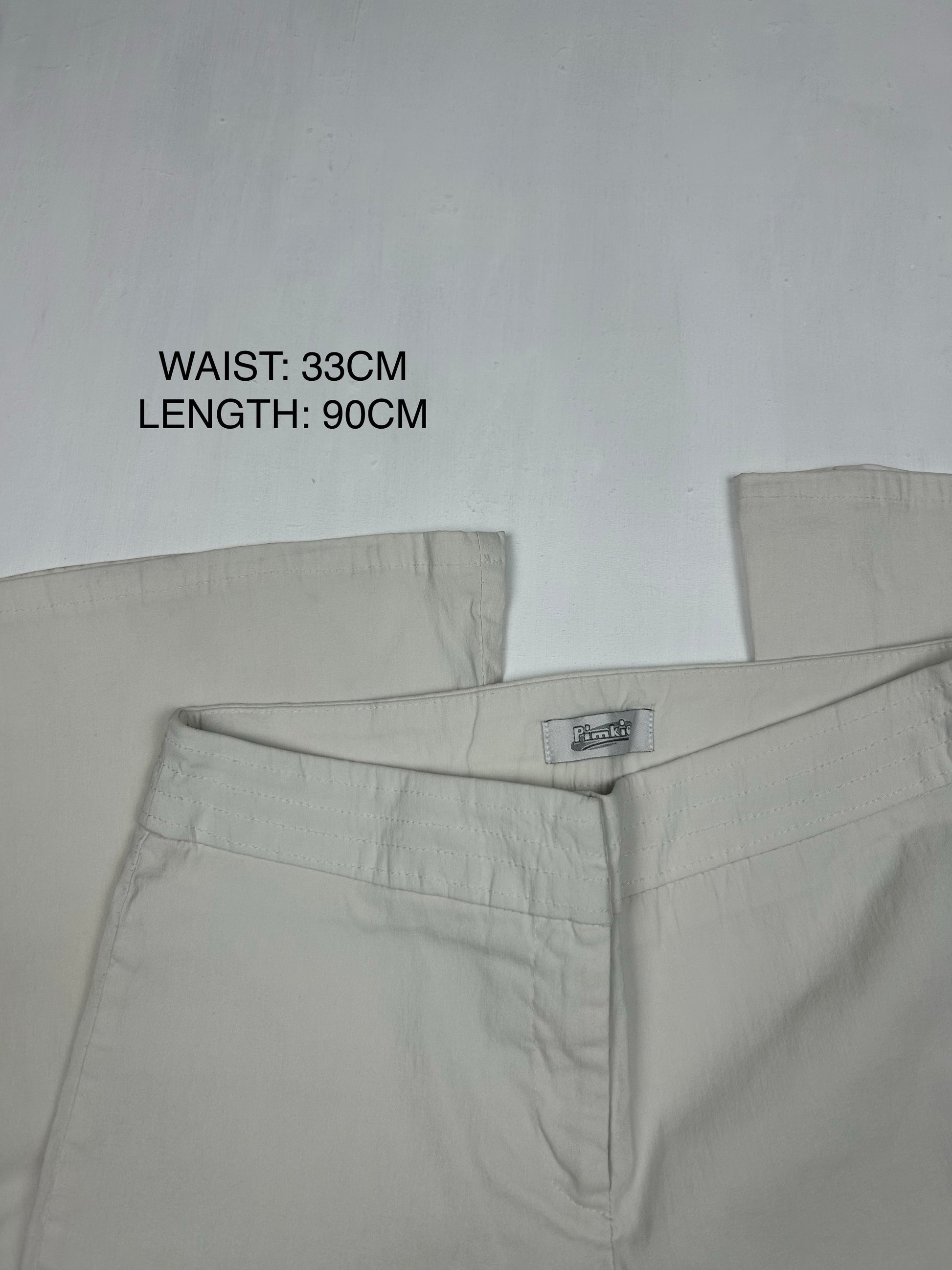 White office mid waist flare bootcut pants (S)