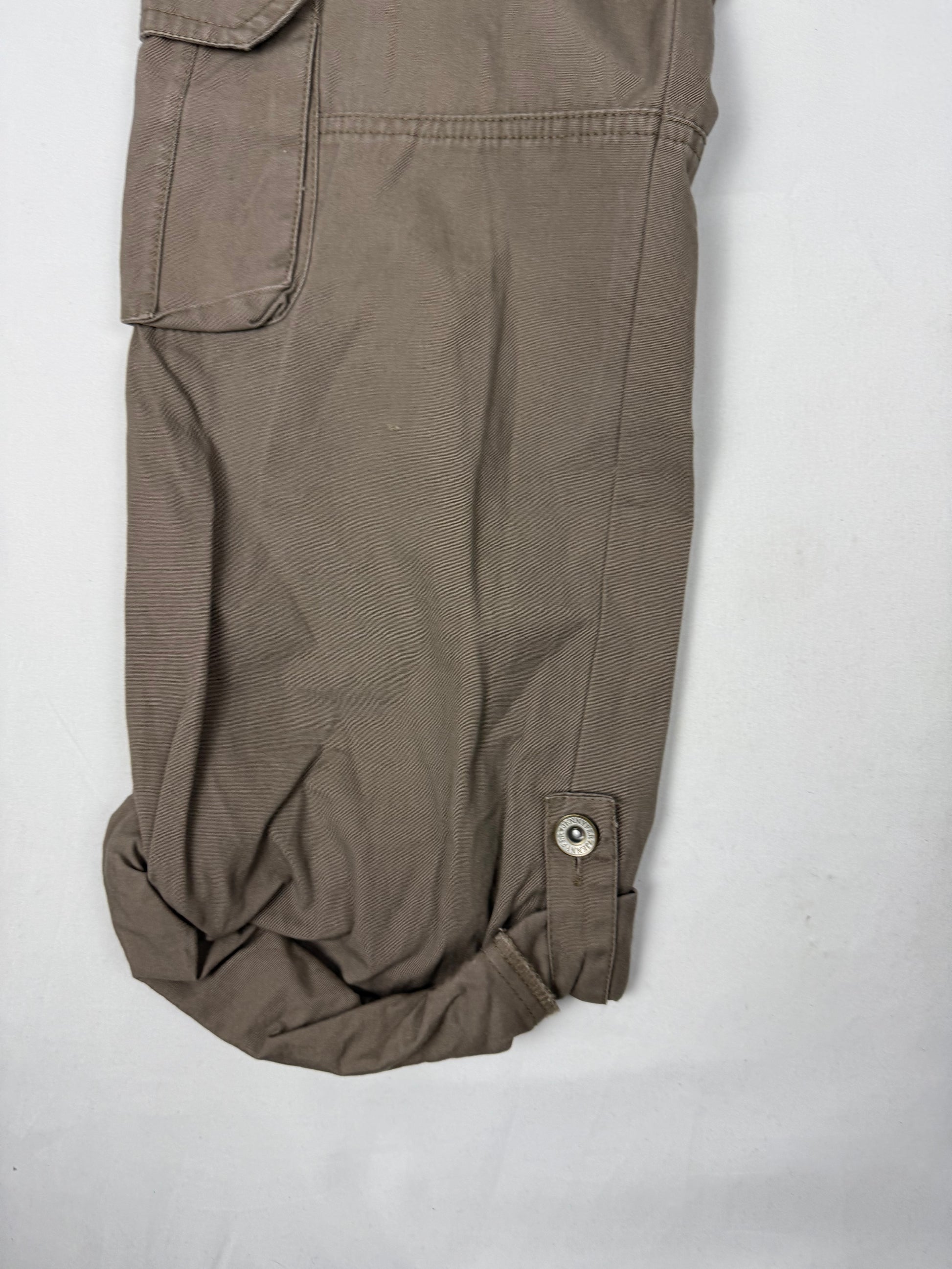 Khaki cotton  low rise cargo baggy pants (XL)