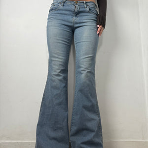 Blue denim  low waist flare / bootcut pants (S)