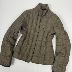Khaki duck down warm puffer jacket (S)