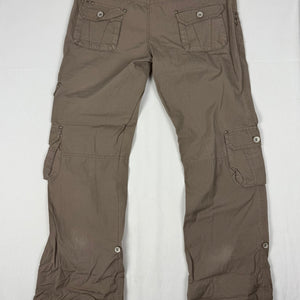Khaki cotton  low rise cargo baggy pants (XL)