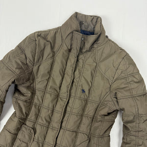 Khaki duck down warm puffer jacket (S)