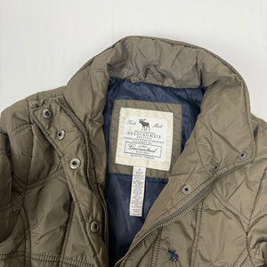 Khaki duck down warm puffer jacket (S)