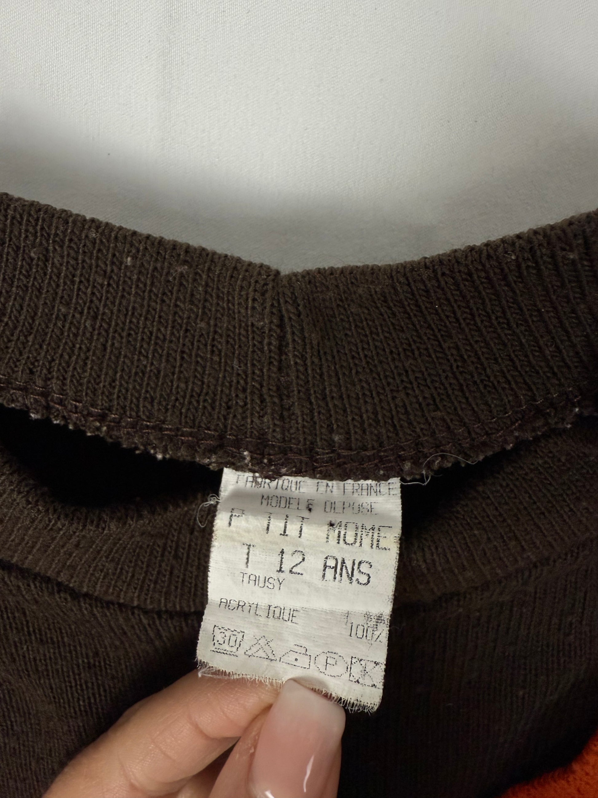 Brown & orange 2 in 1 bolero graphic jumper (XS)