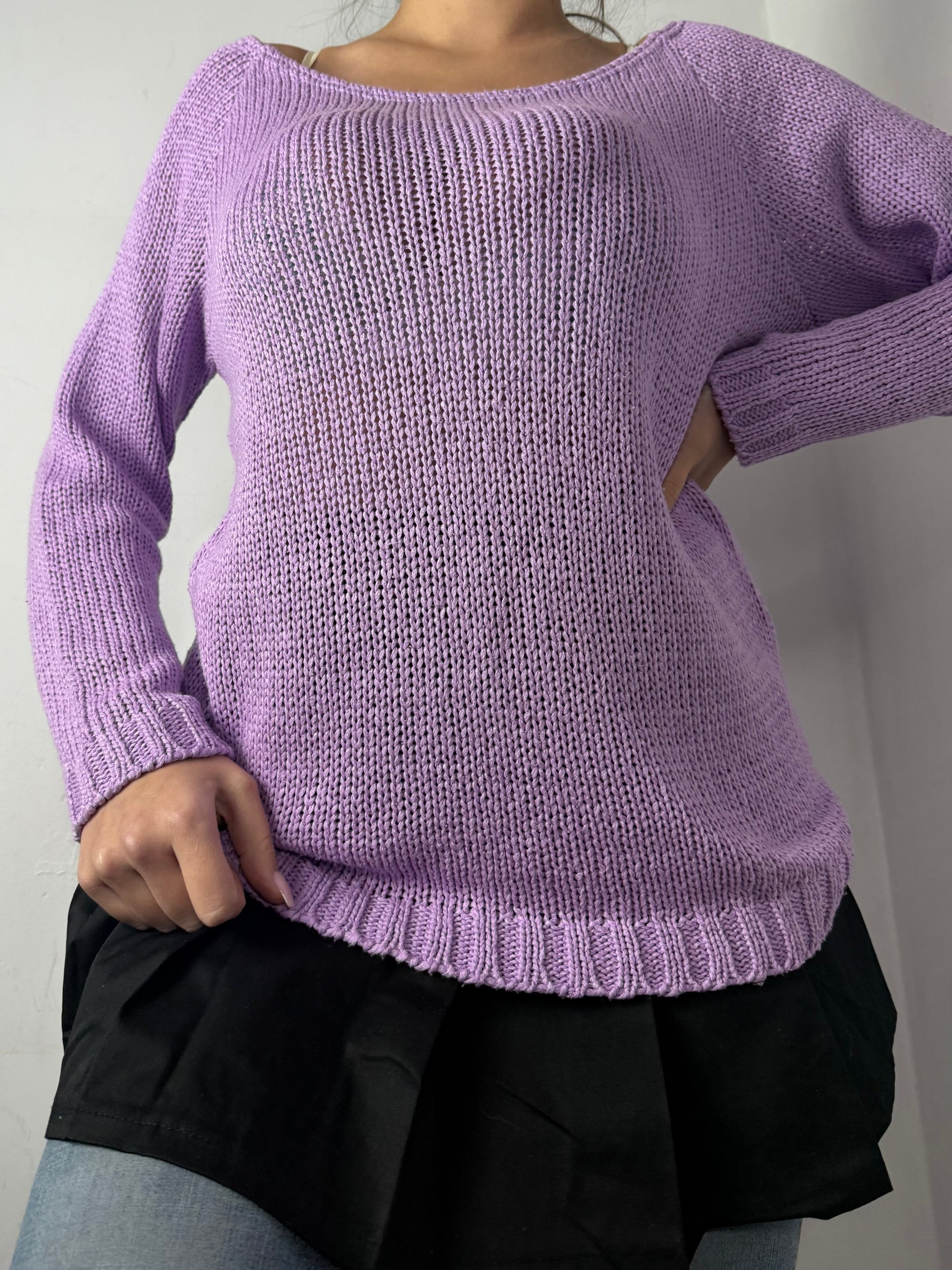 Lilac large neck jumper (M/L)