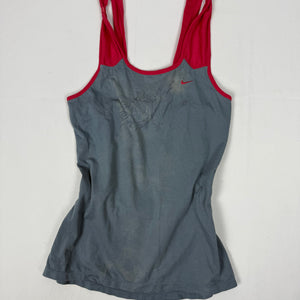 Grey activewear tie up backless top (S/M)