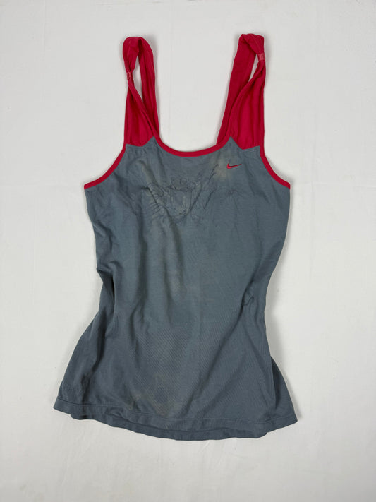 Grey activewear tie up backless top (S/M)