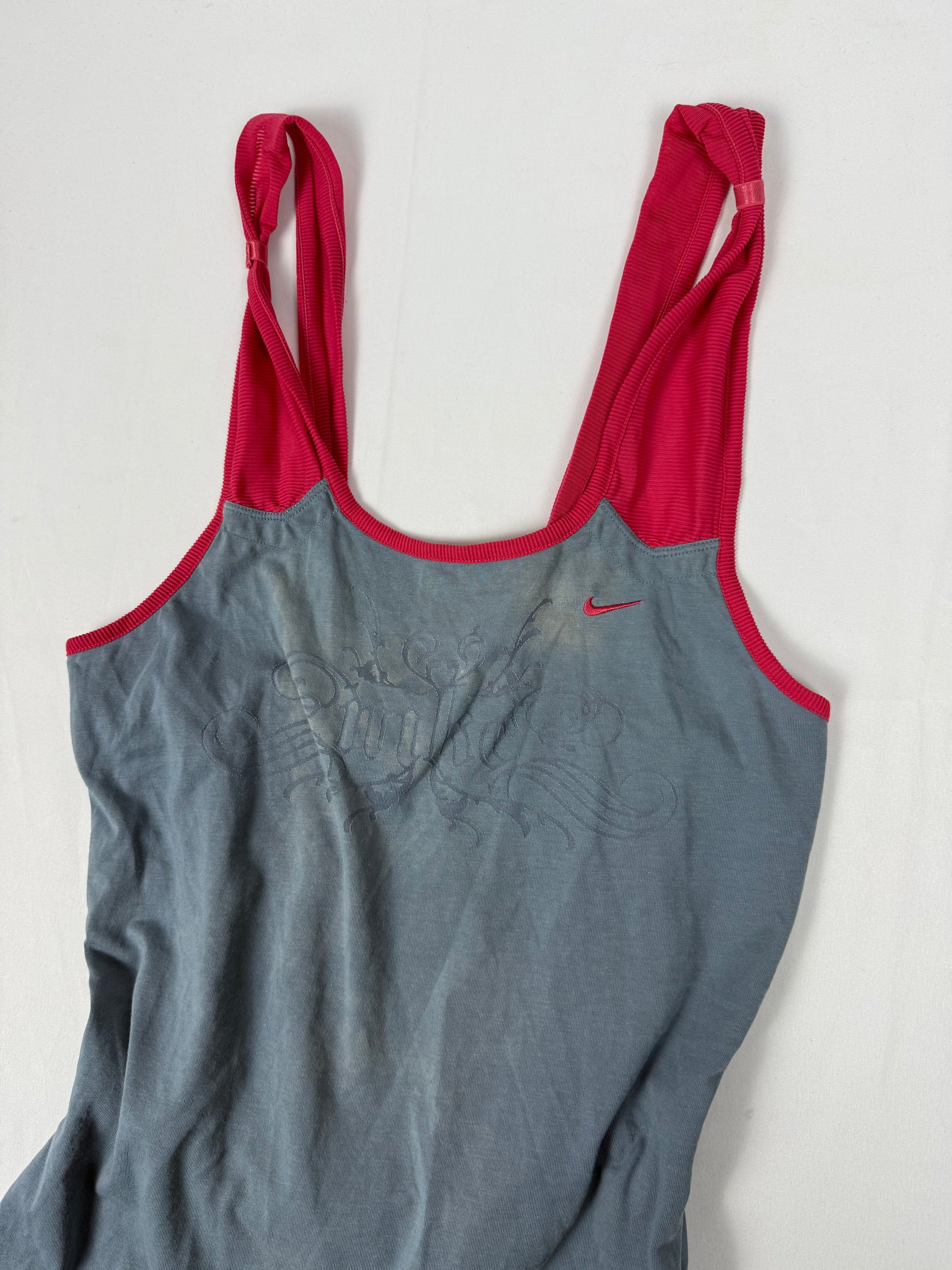 Grey activewear tie up backless top (S/M)