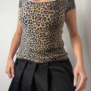 Panther print lycra tight fit tee (XS/S)