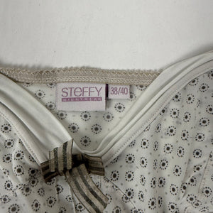 White graphic babydoll mini dress (M/L)