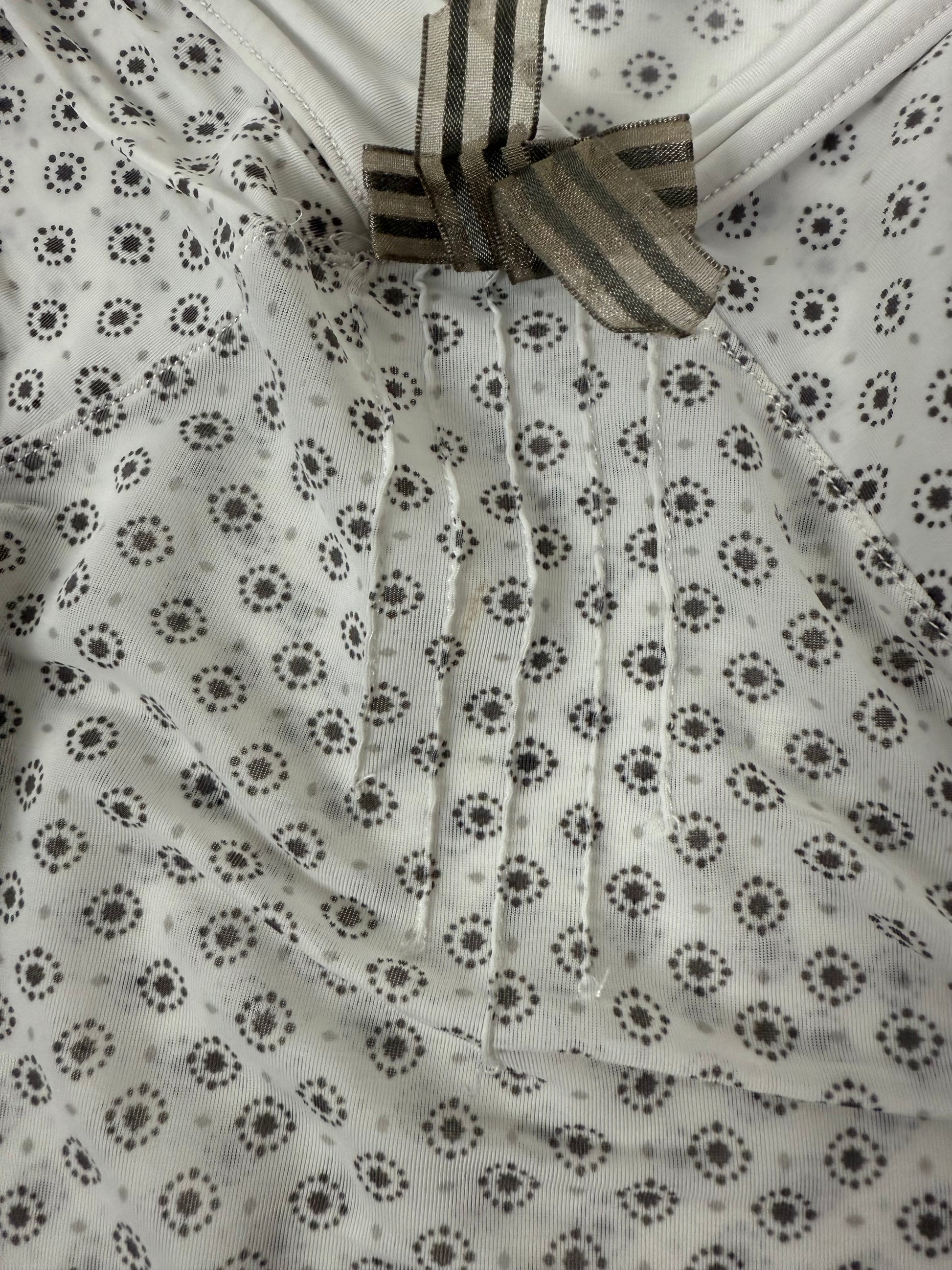 White graphic babydoll mini dress (M/L)