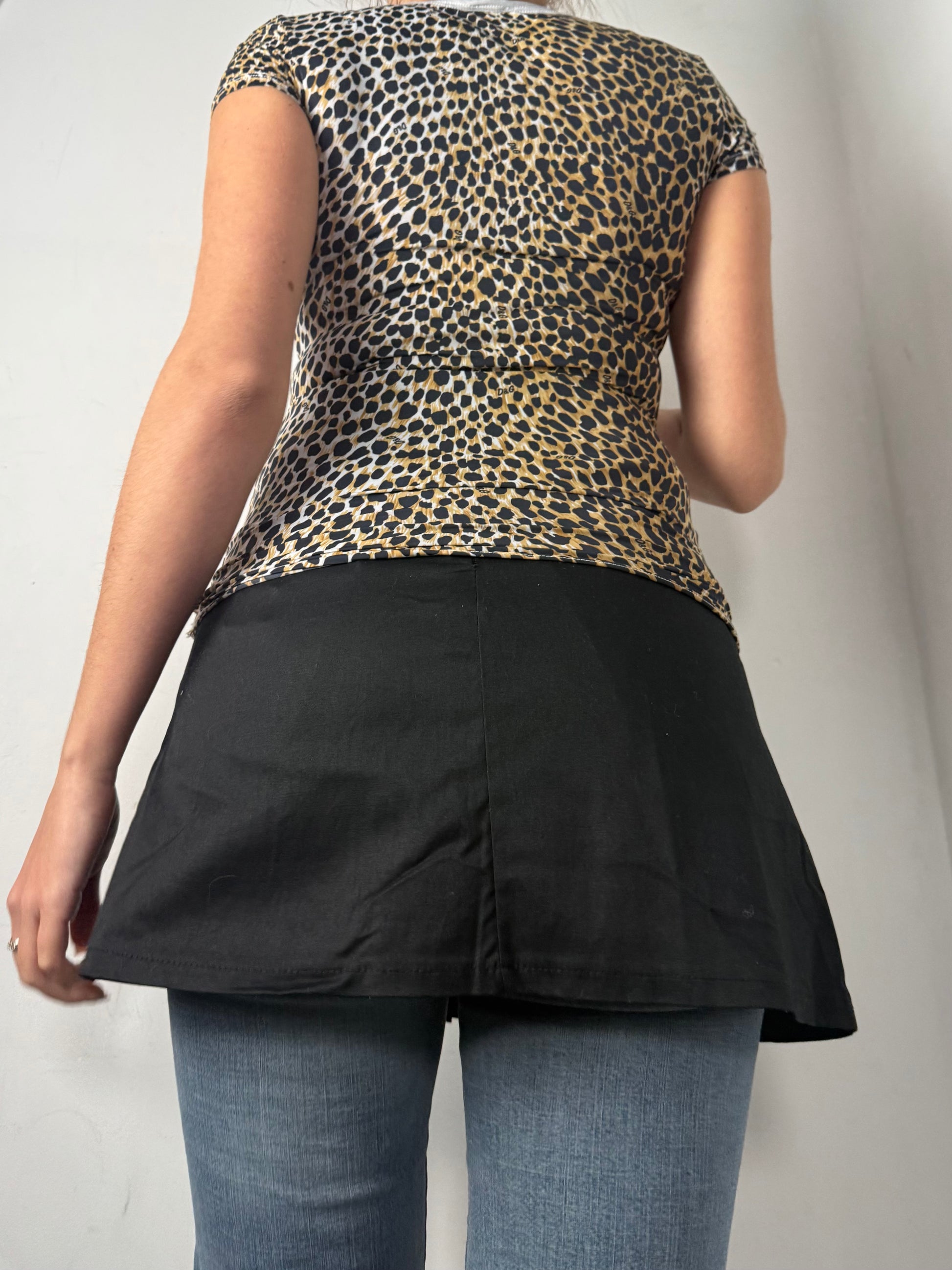 Panther print lycra tight fit tee (XS/S)