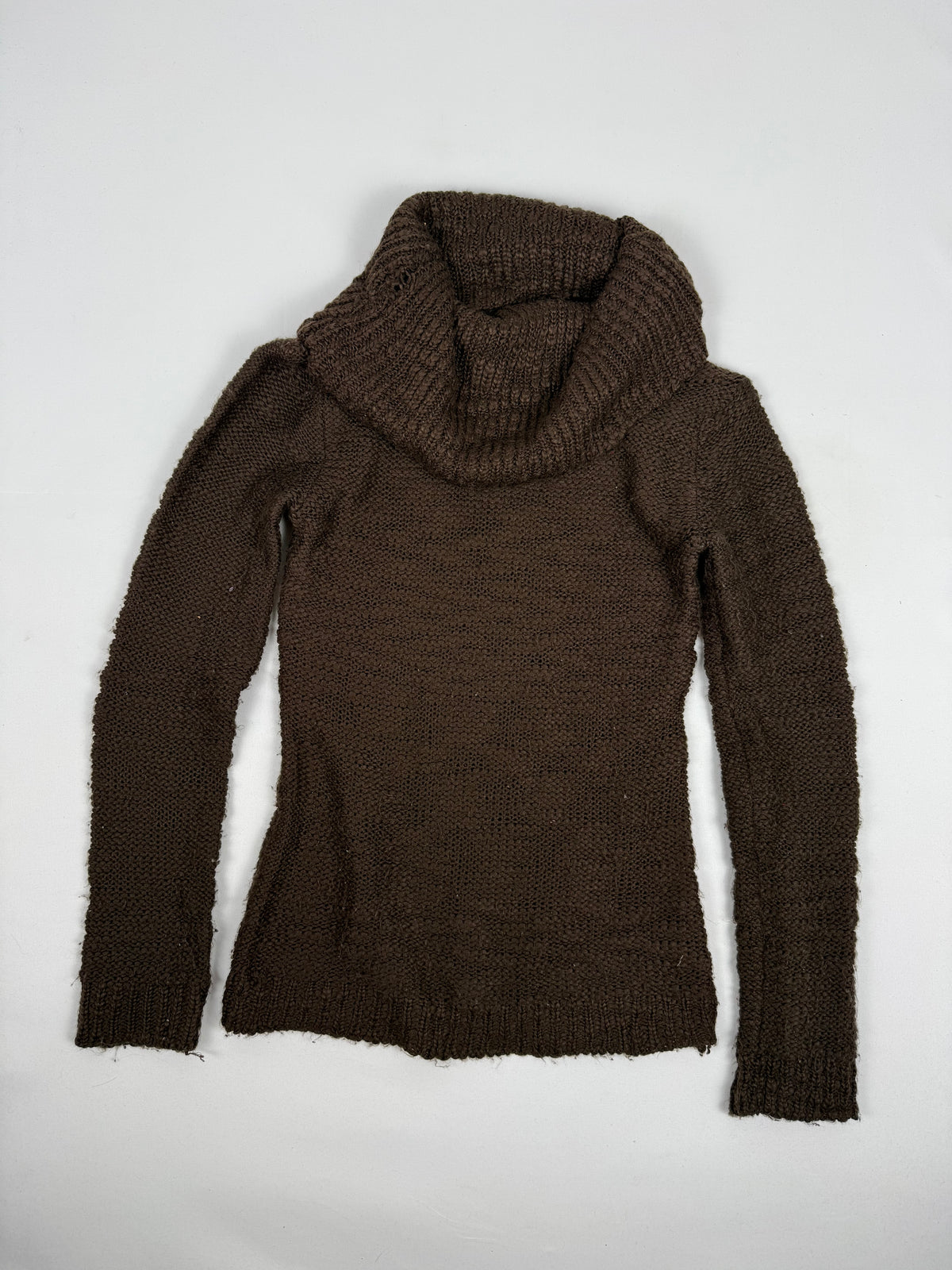 Brown turtleneck tight fit jumper (XS)