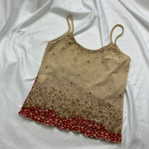 Beige floral cami top (S)
