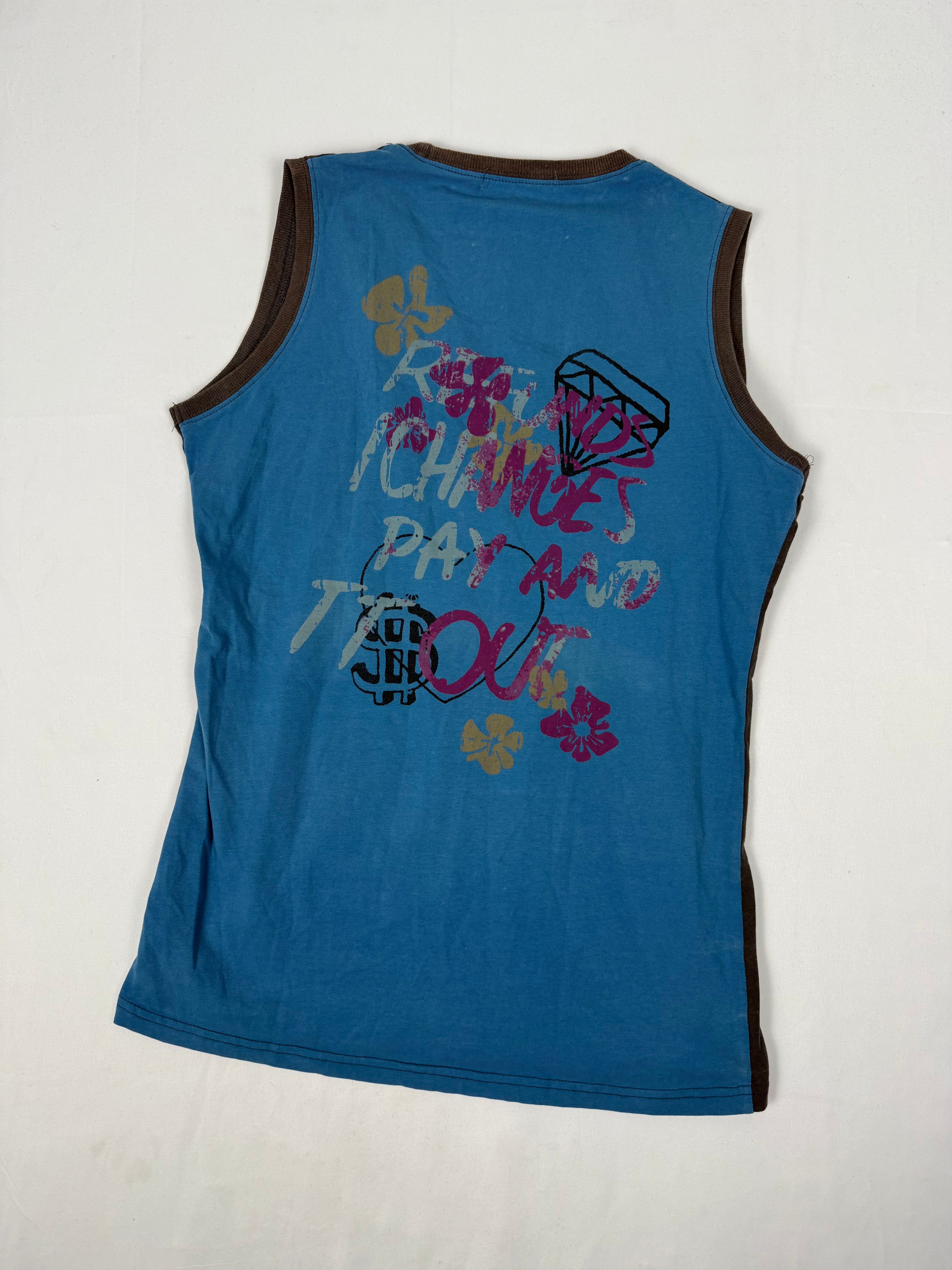 Khaki graphic cotton tank top (XL)
