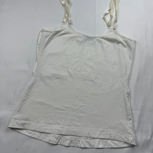 White logo silky tight fit cami top (M)
