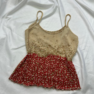 Beige floral cami top (S)