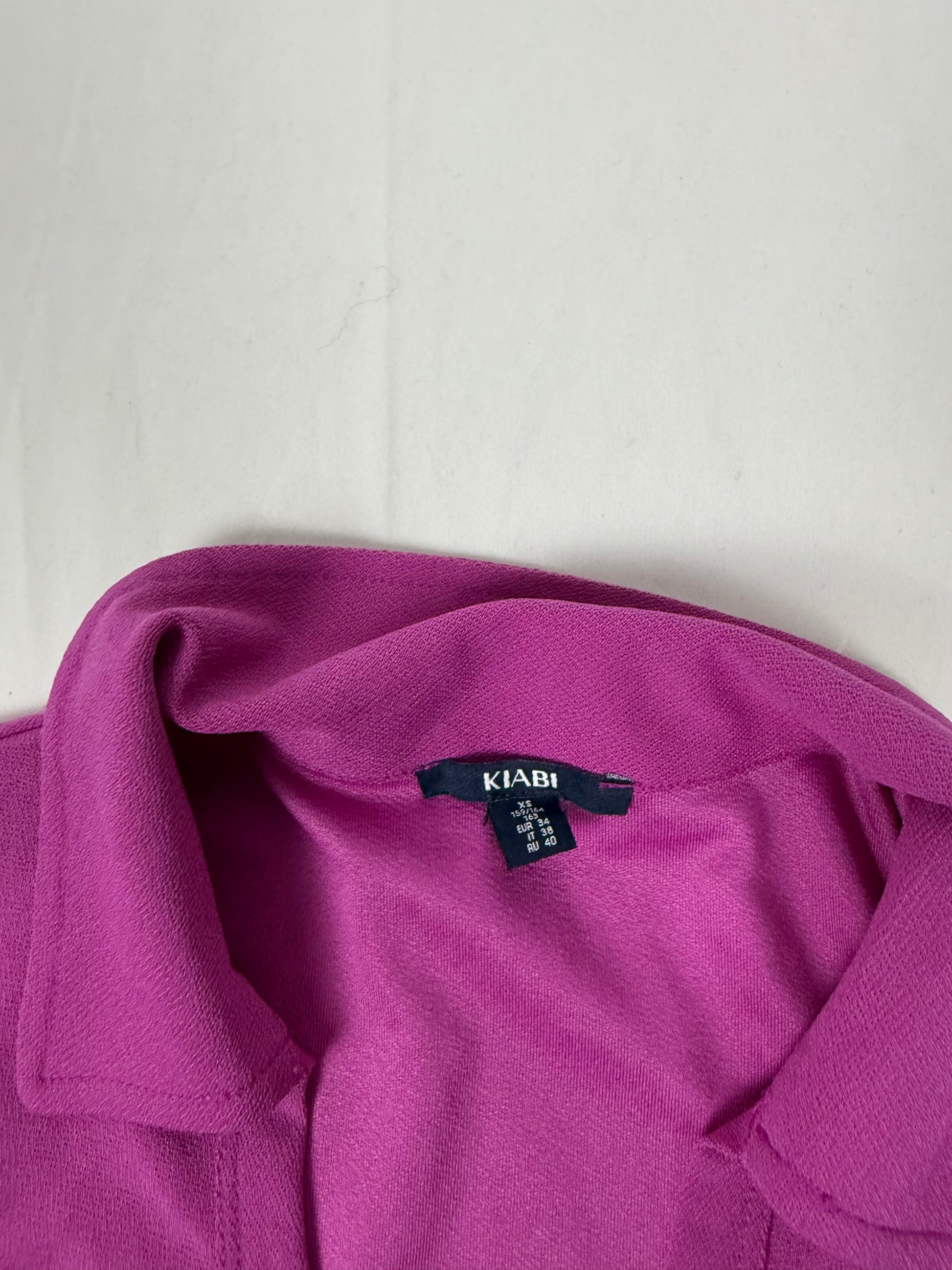 Purple ruched polo neck tee (S)