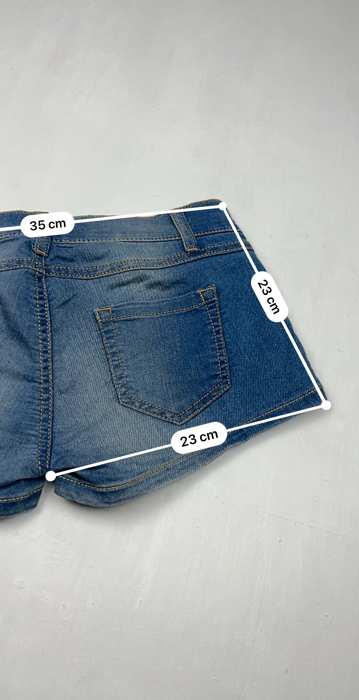 Blue denim low rise mini short (XS)