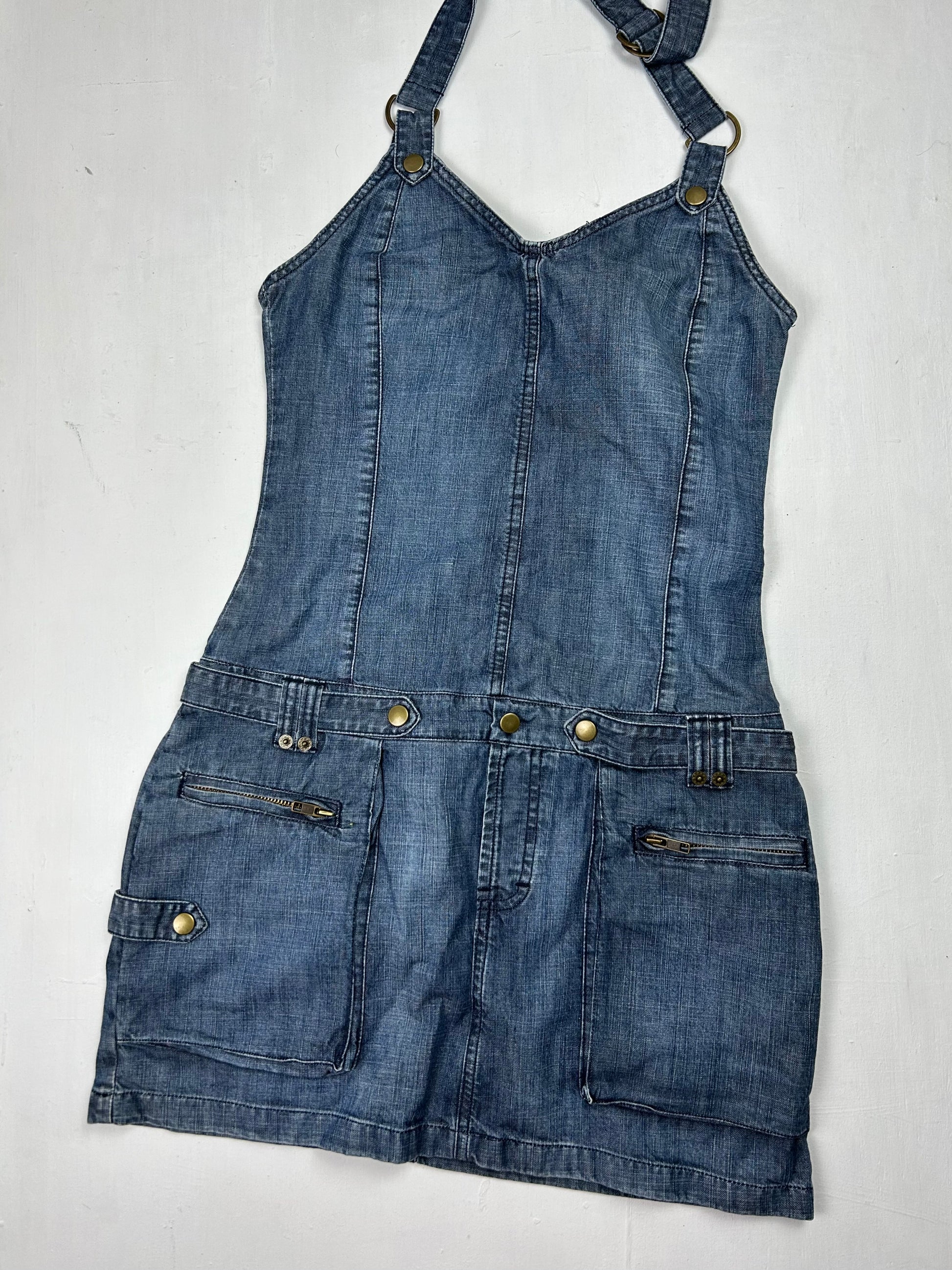 Blue denim mini dress (XS)