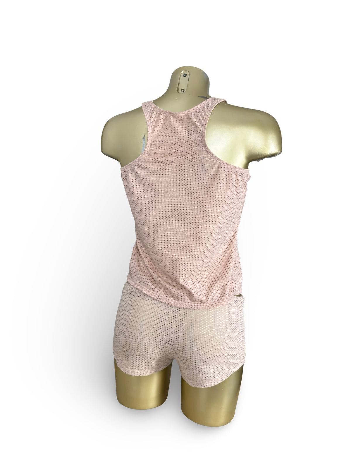 Pink activewear top + shorty set (M)