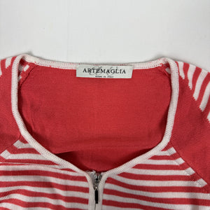 Orange striped zip up jumper (S/M)