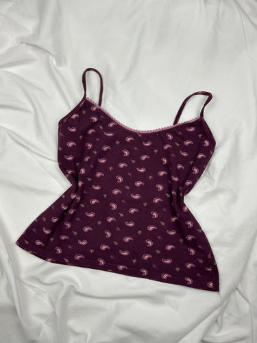 Stretchy tight fit purple cami top (L)