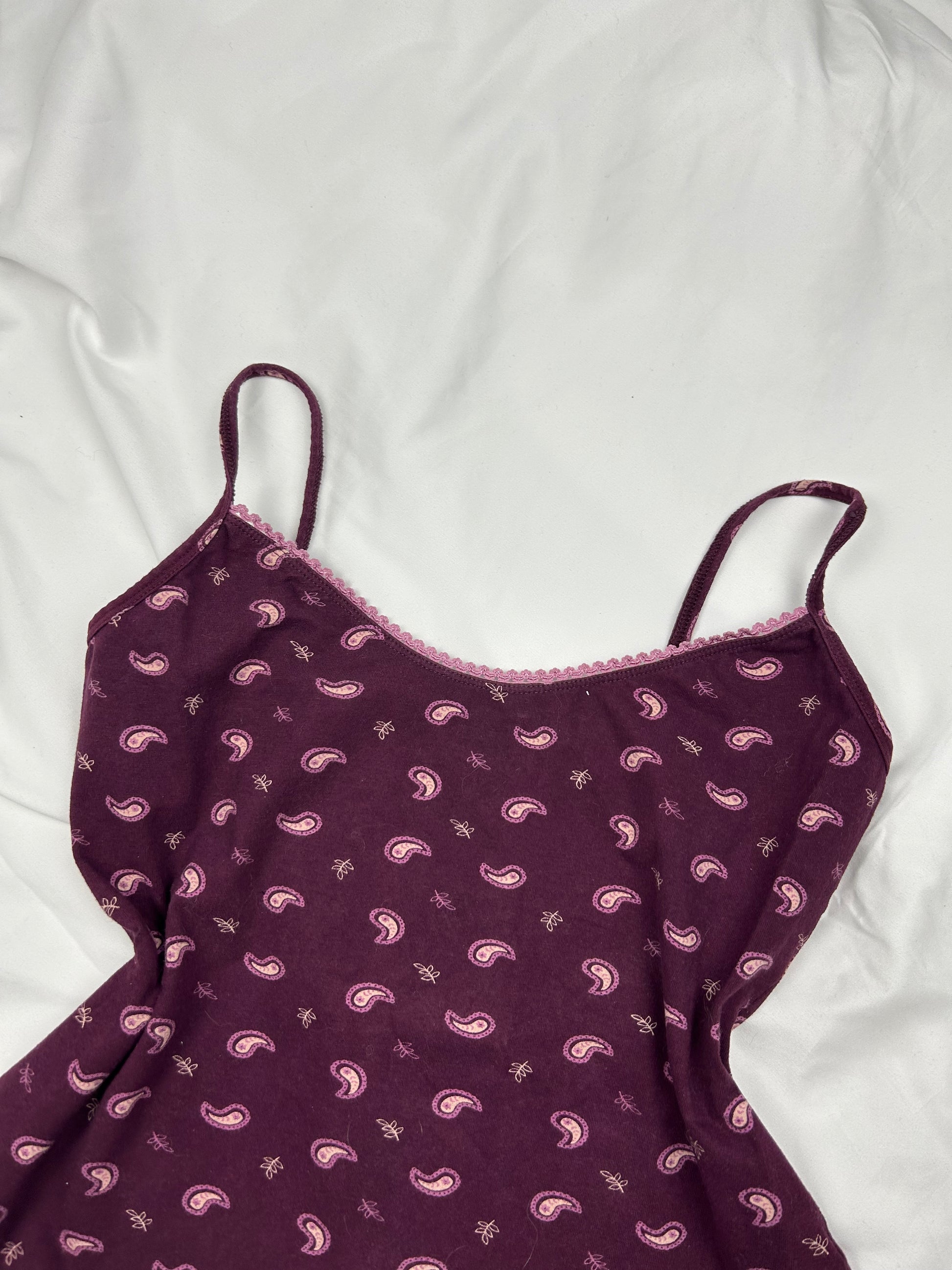 Stretchy tight fit purple cami top (L)