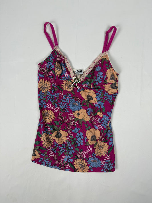 Purple floral cami top (M/L)