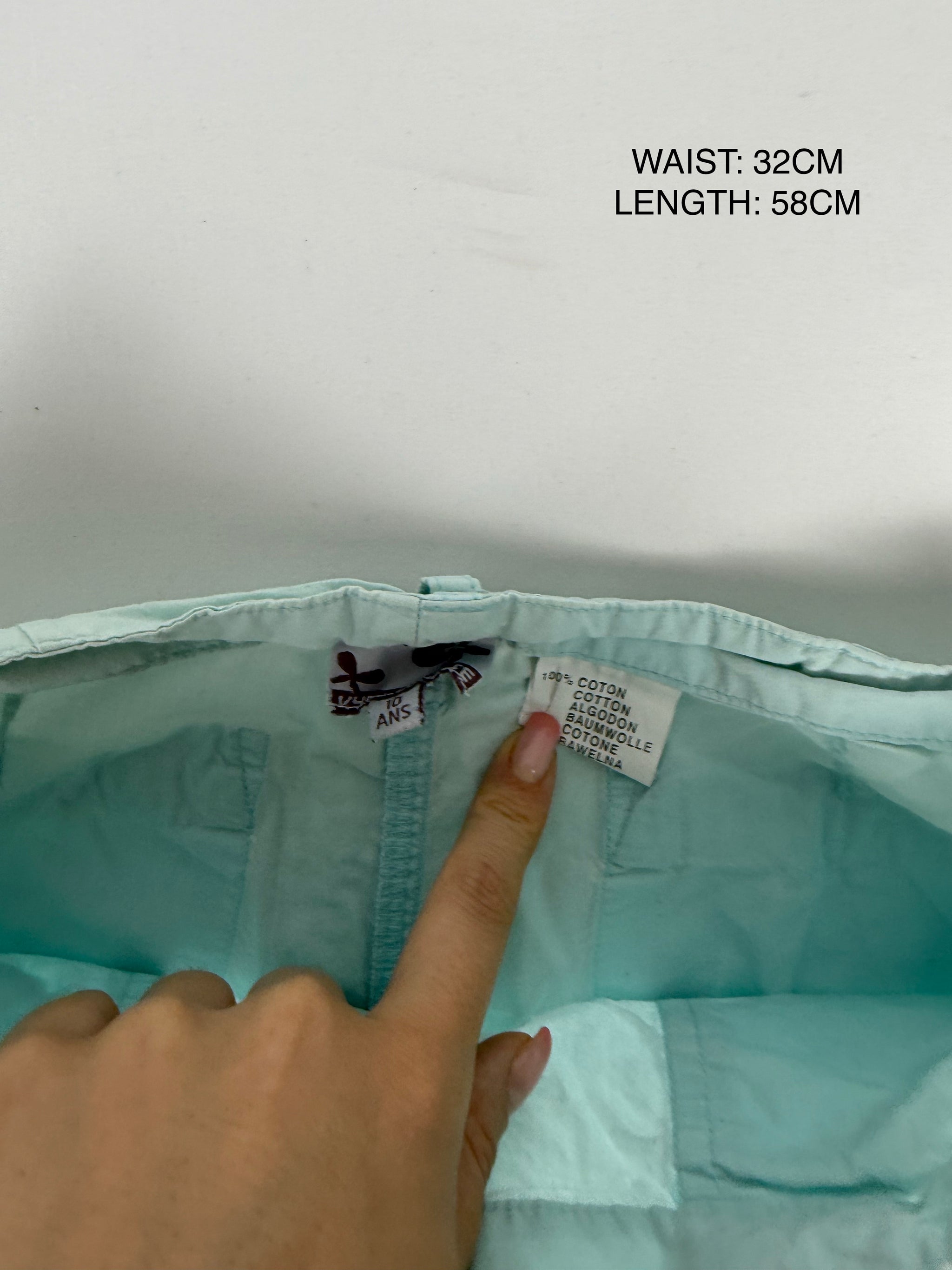 Baby blue ruched capri pants (XXS)