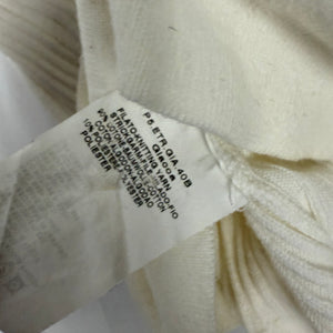 White ribbed zip up knitted jacket jumper (S/M)