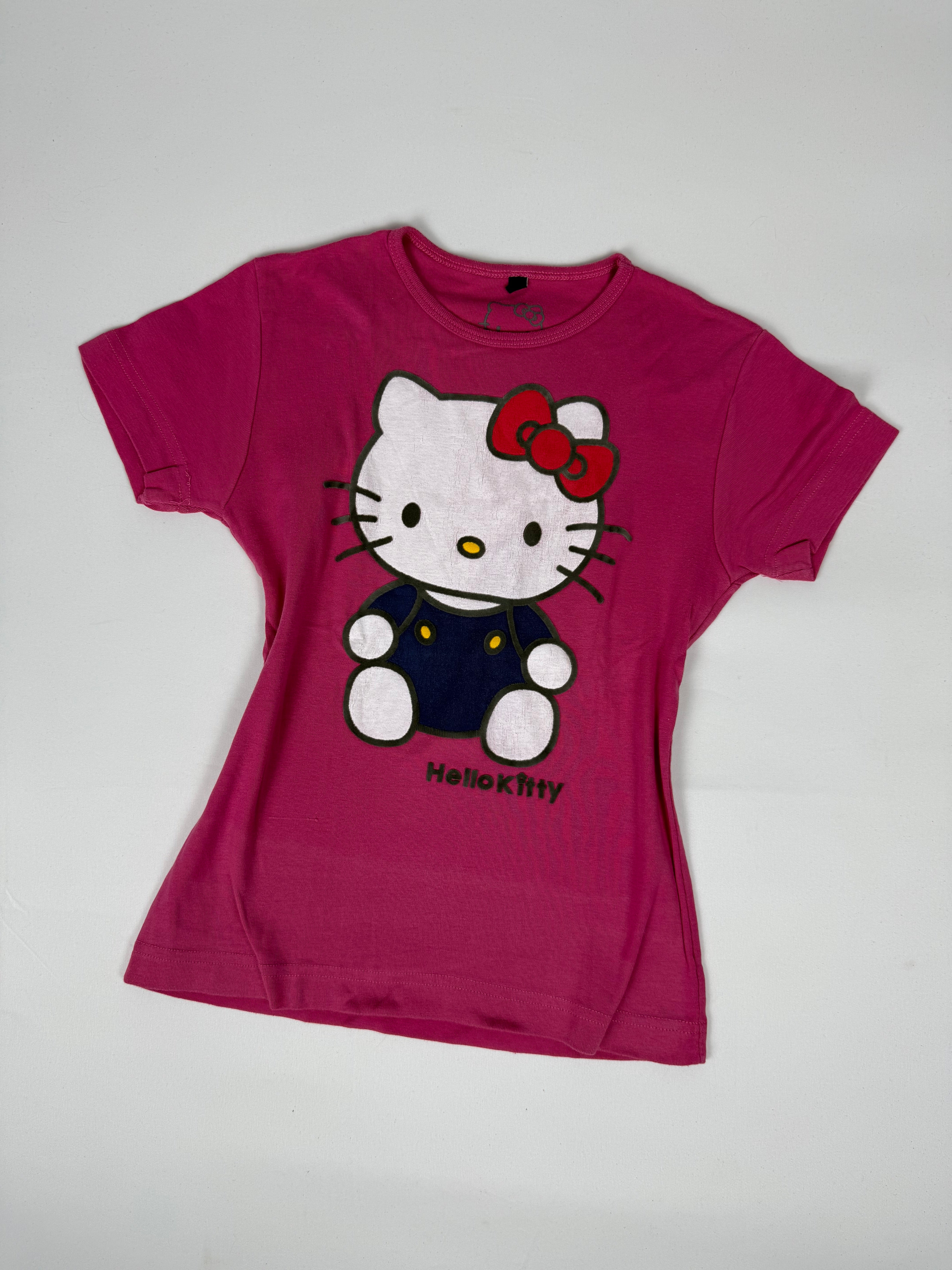 Pink cotton kitten logo tee (S)