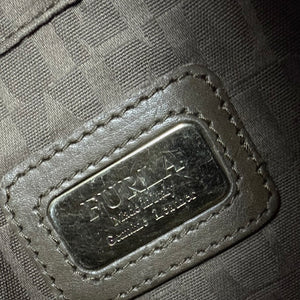 Brown real leather besace shoulder bag