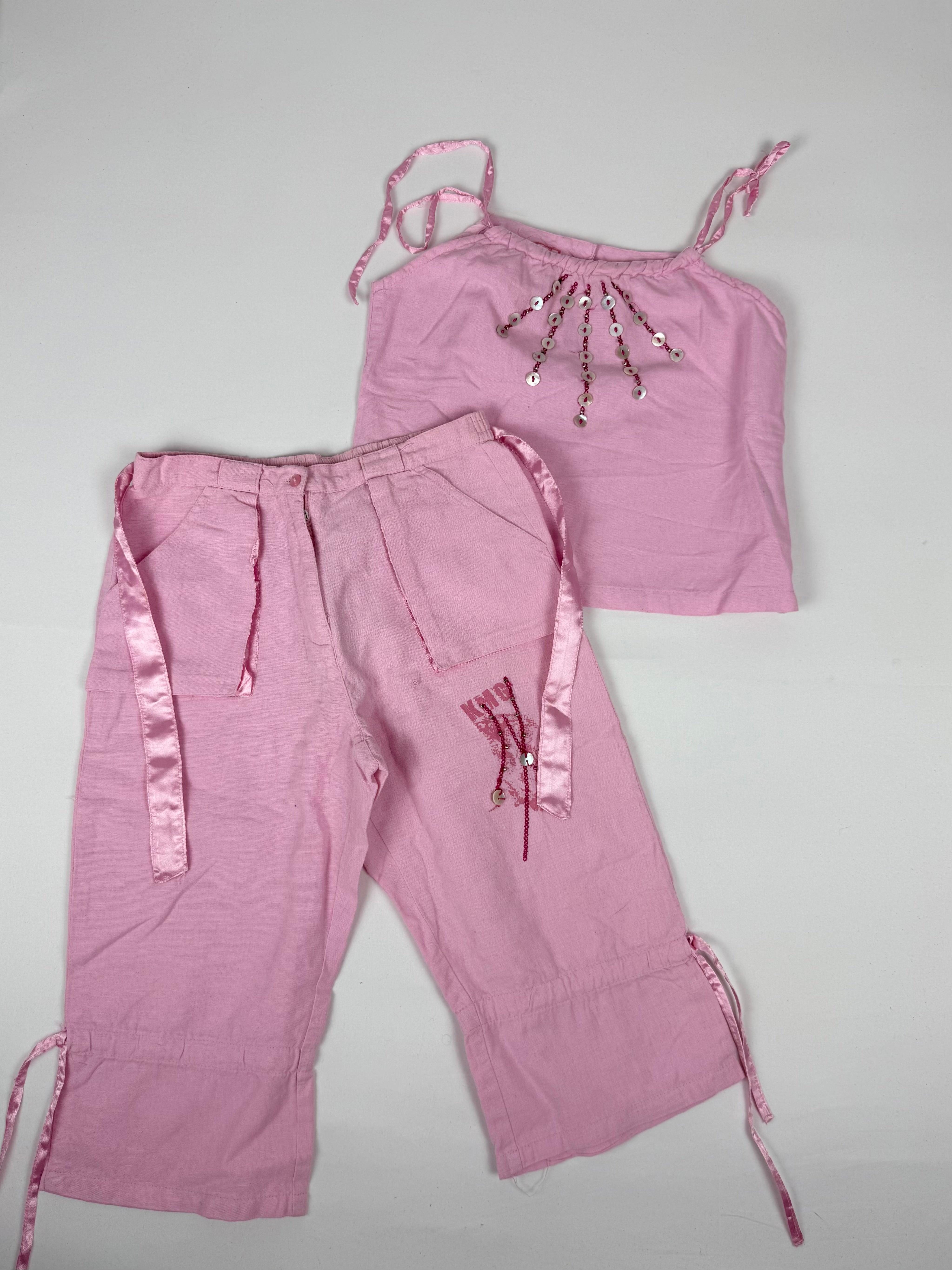 Baby pink cargo capri pants (XXS)