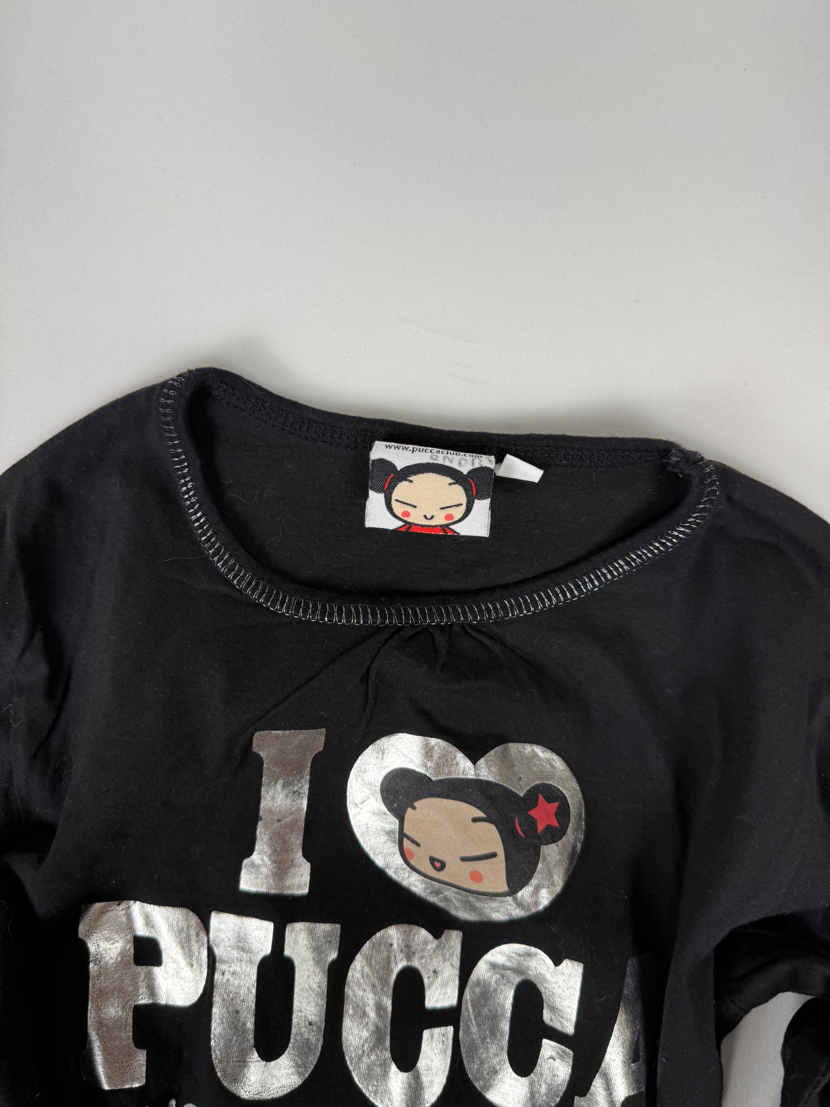 Black graphic long sleeves top (XXS)