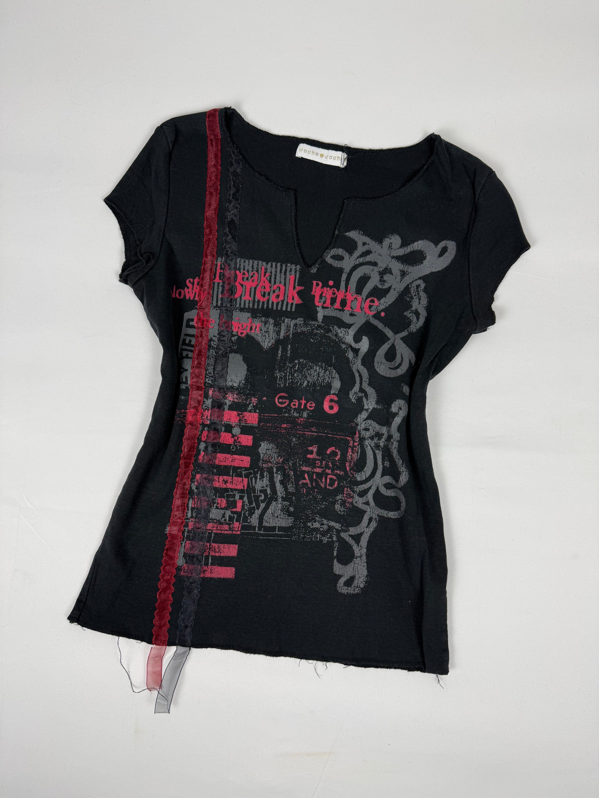 Black graphic cotton tee (L)