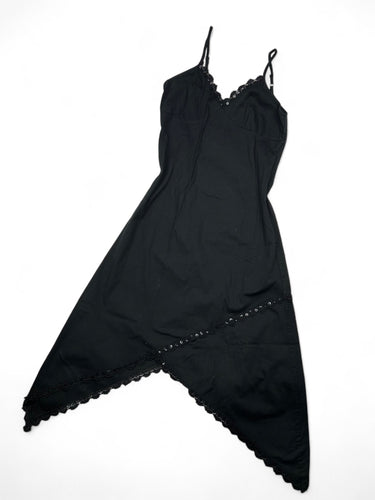 Black 100% coton asymmetric maxi dress (S)
