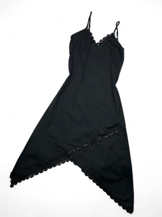 Black 100% coton asymmetric maxi dress (S)