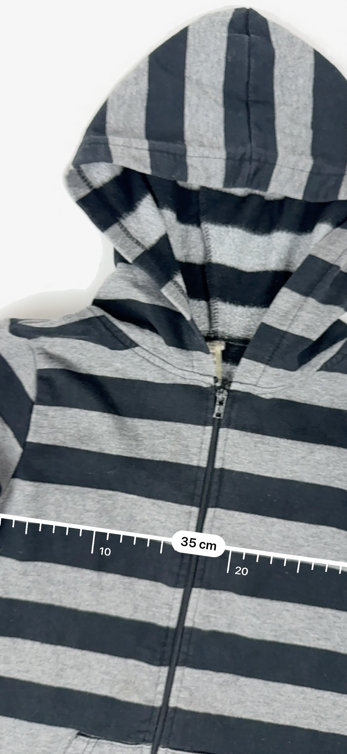 Black striped zip up cotton hoodie (XS)