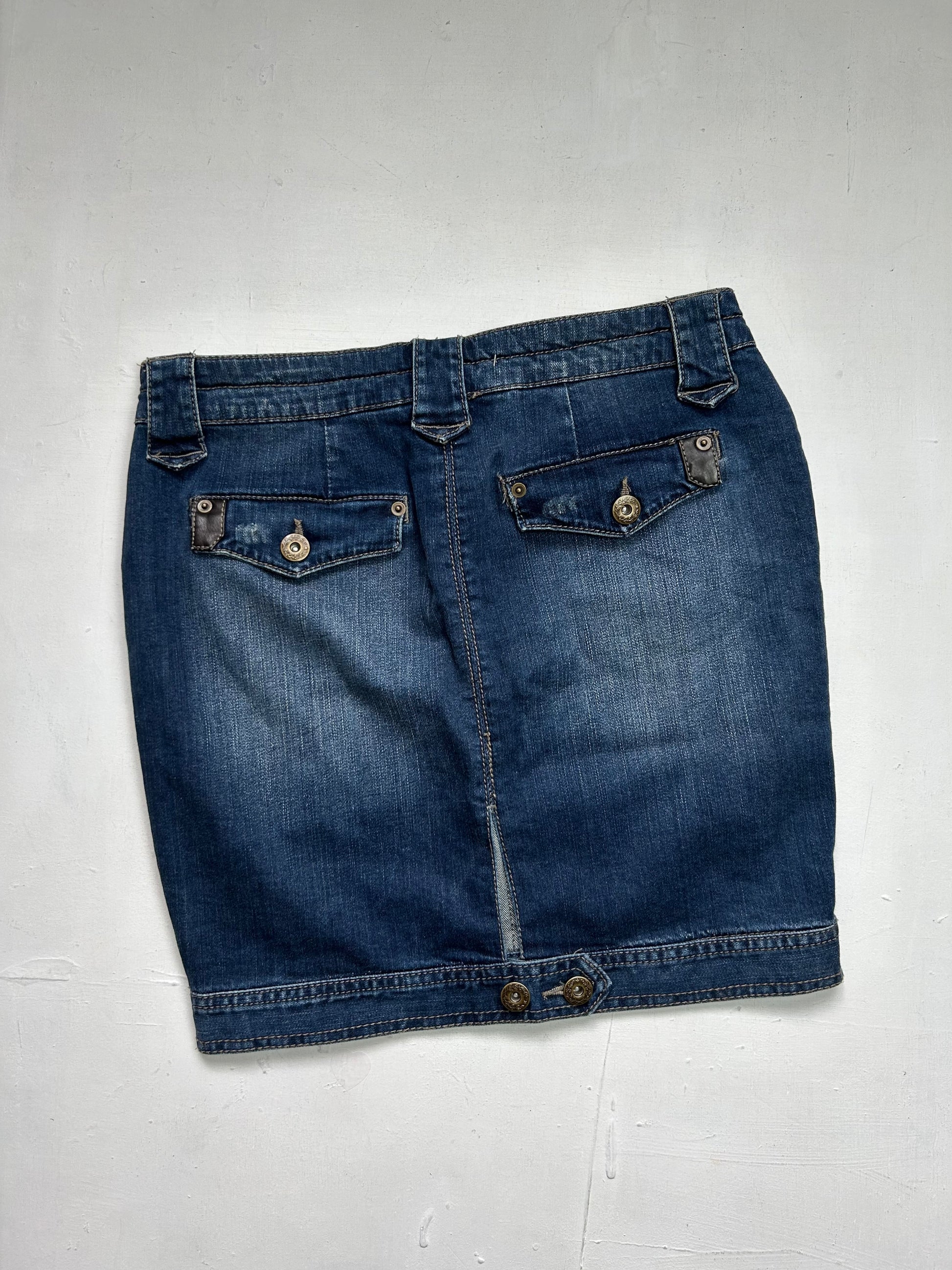 Navy denim low rise y2k 90s vintage mid skirt (S)