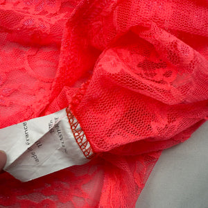 Orange lace see trough tank top (S/M)