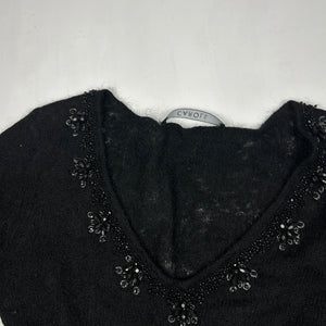 Black super soft mohair pearls jumper (M)