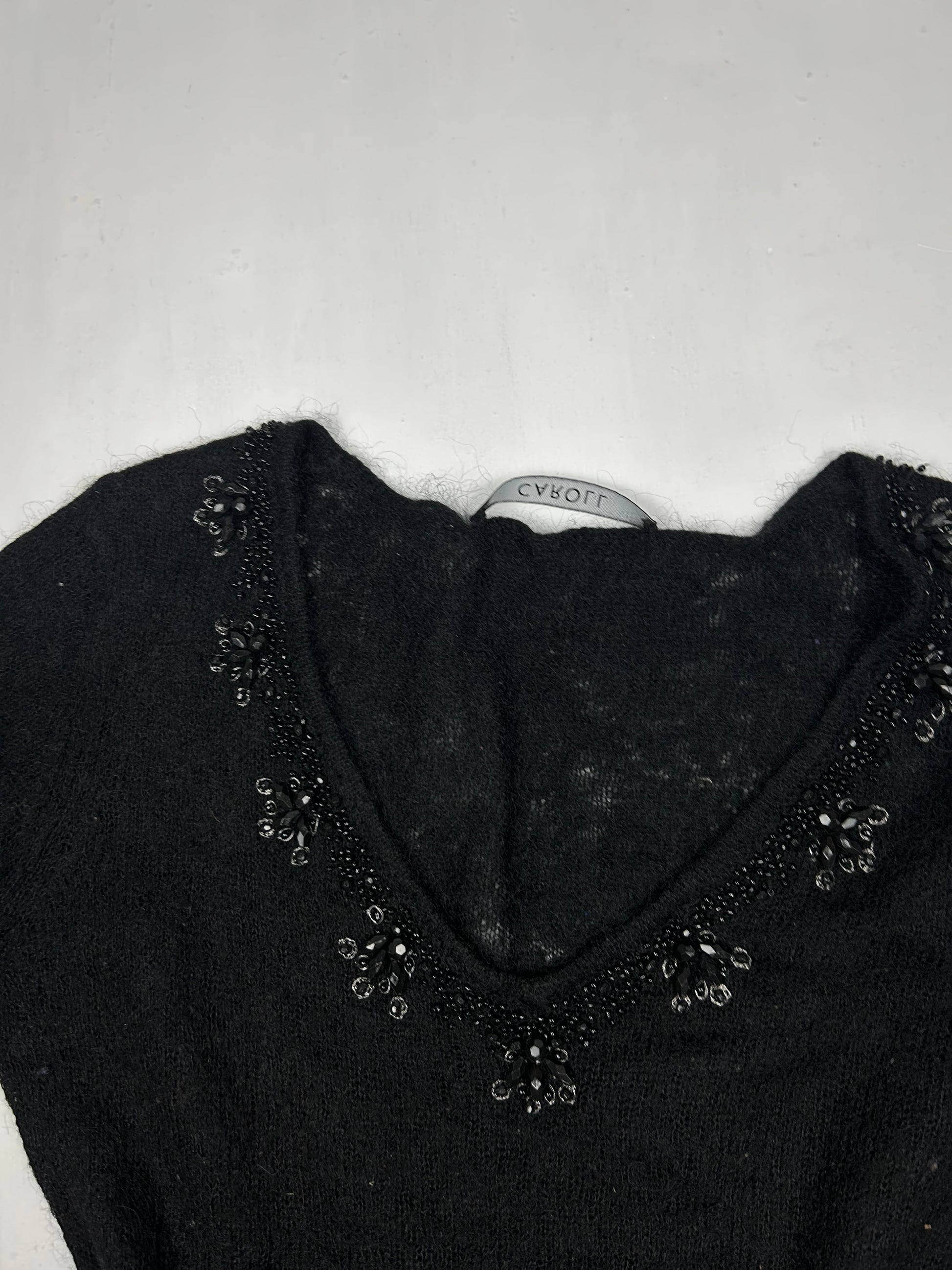 Black super soft mohair pearls jumper (M)