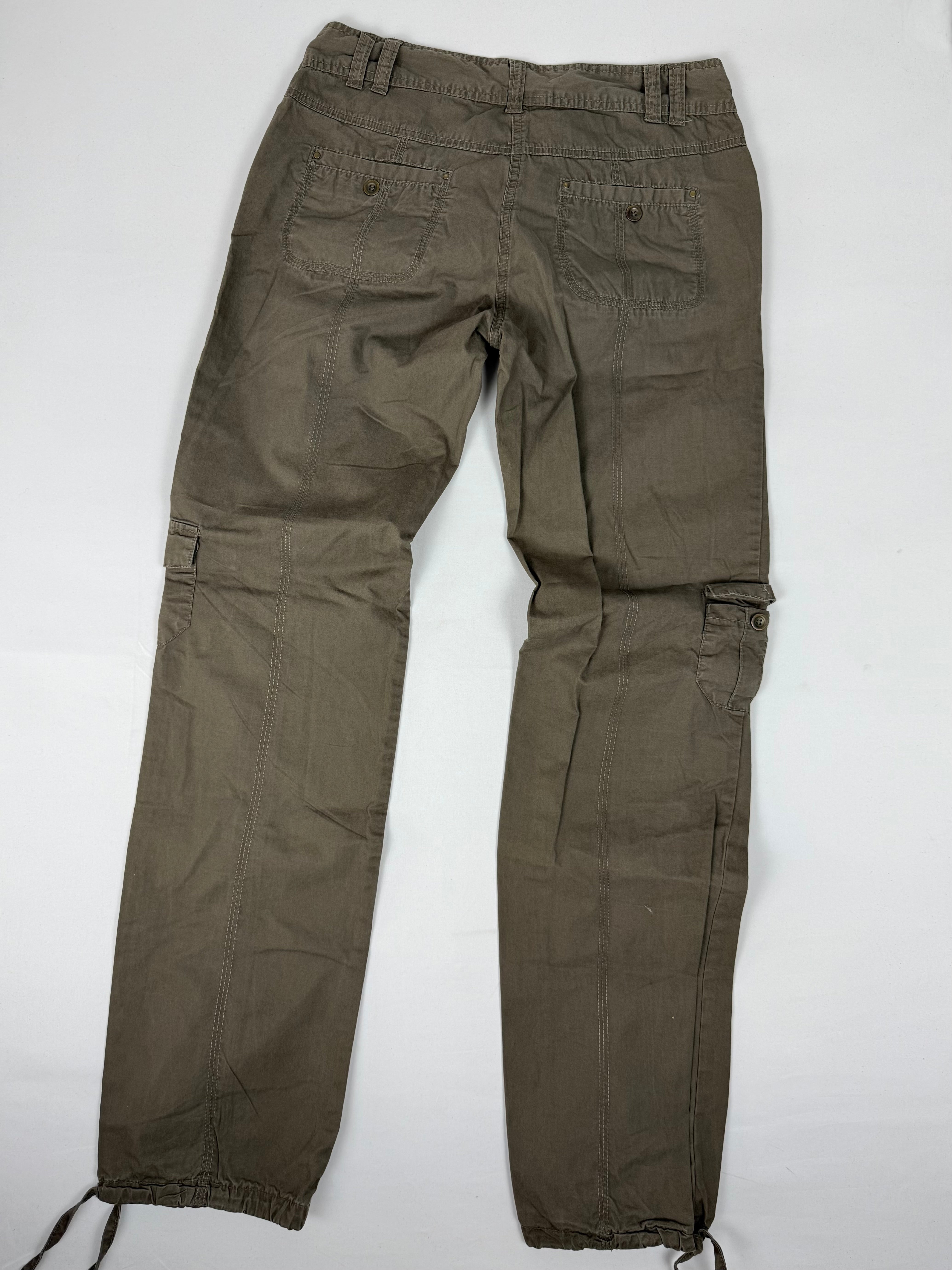 Pantalon droit taille basse en jean noir (XS)