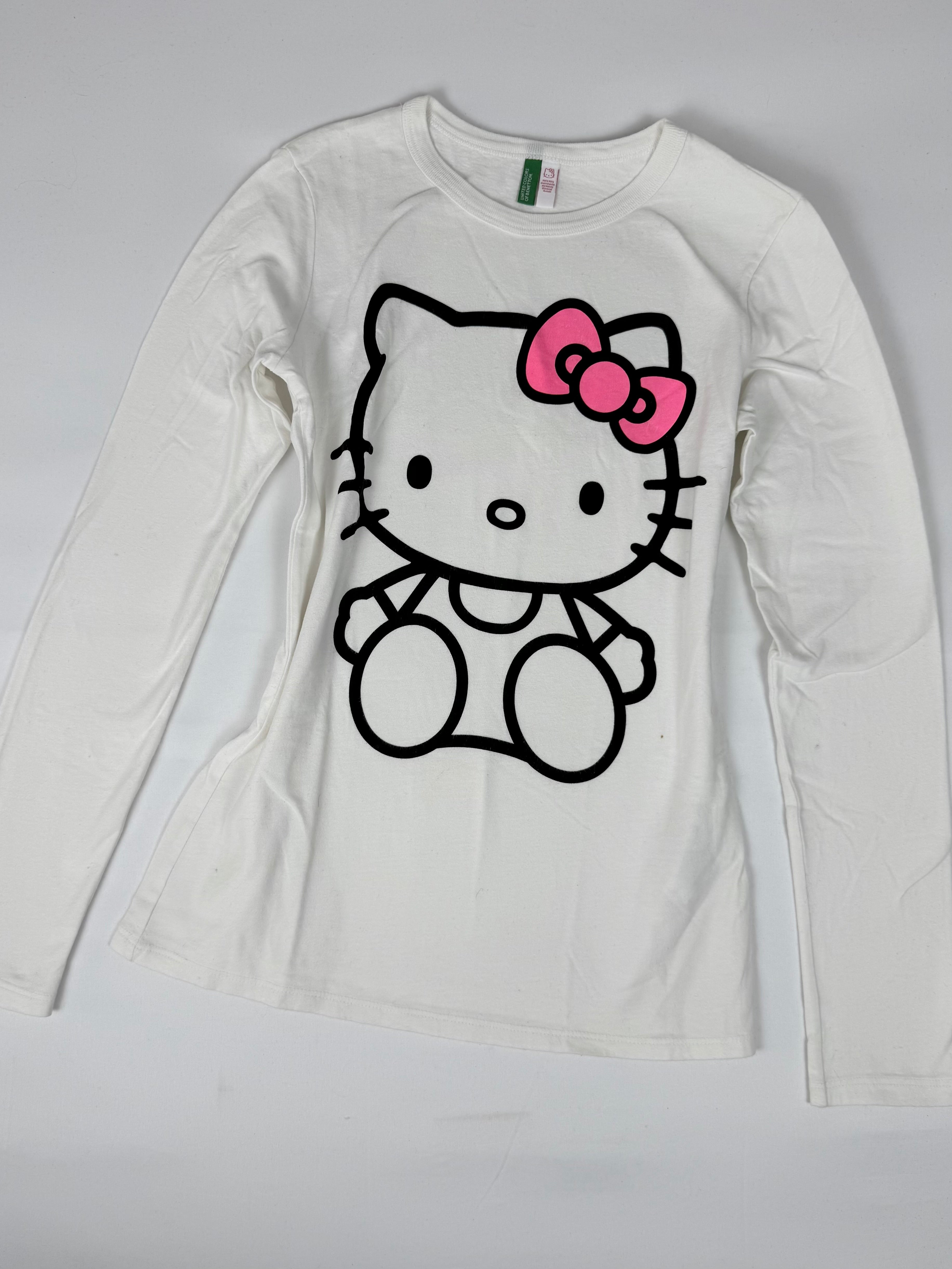 White graphic long sleeves top (XS)