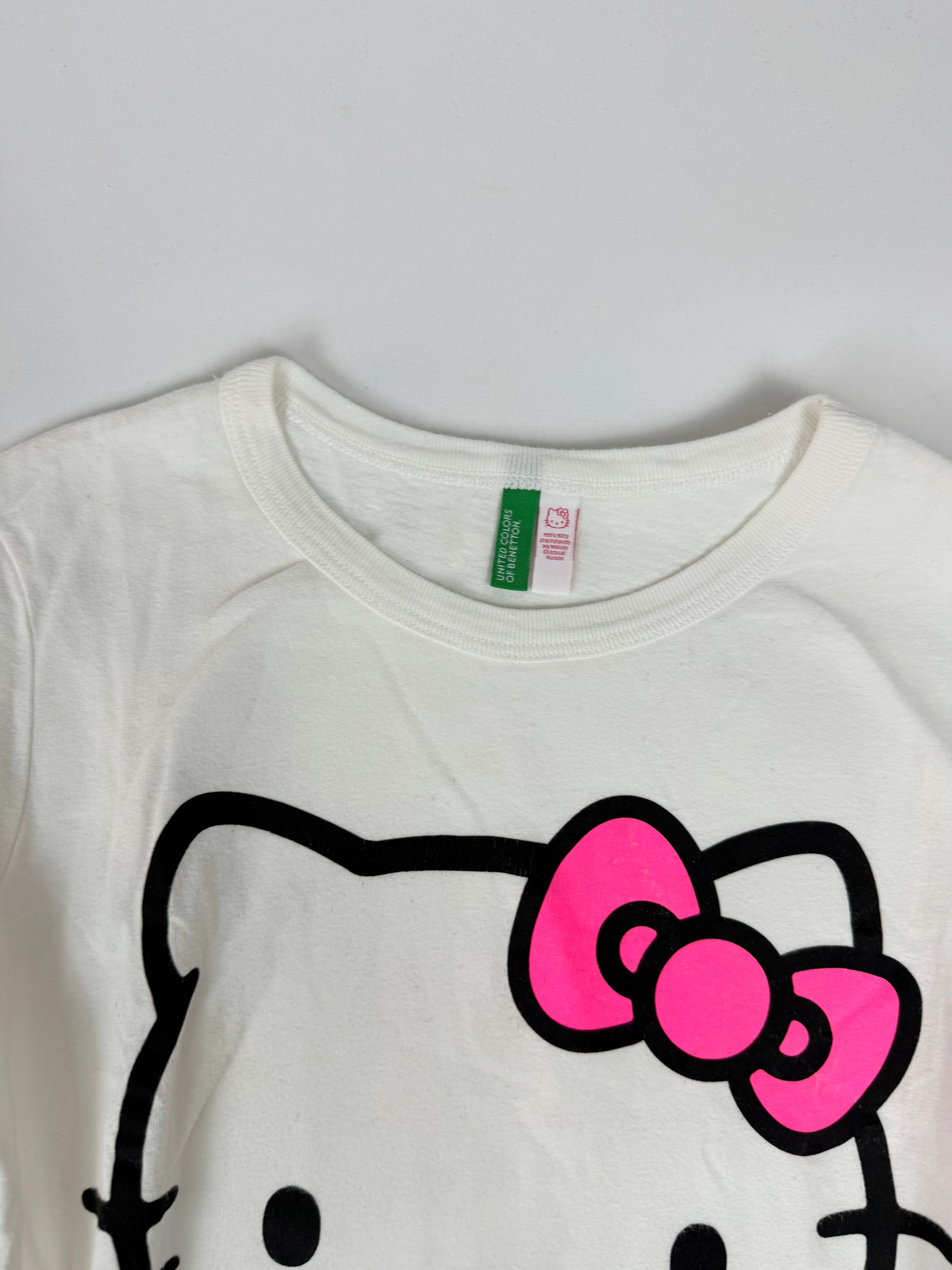 White graphic long sleeves top (XS)